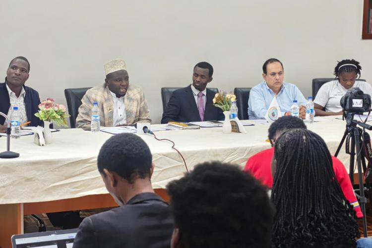 Dr. Hassan Kinyua addressing attendees during the HWPL event 