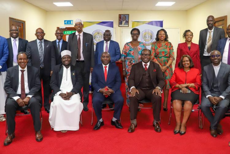 Dr. Hassan Kinyua Omari poses with TSC leadership and invited guests during the TSC Prayer Day 2026 at TSC Headquarters, Nairobi (13 January 2026).