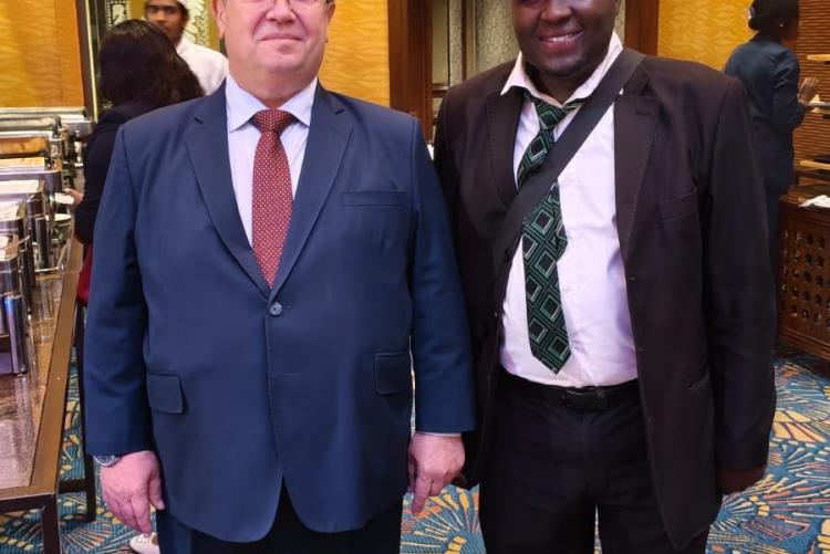 Dr Hassan Kinyua with Russian Ambassador to Kenya H.E Vsevolod Tkachenko