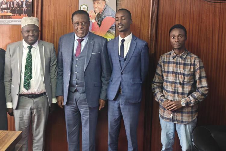 Dr Hassan Kinyua Lecturer at the University of Nairobi, and chairman of committee on Corruption Prevention and Complaints Committee ,with Hon. Paul Kados Kiguathi, Deputy Speaker of the Nairobi County Assembly, and Member of County Assembly, Mihango Ward on his left side.