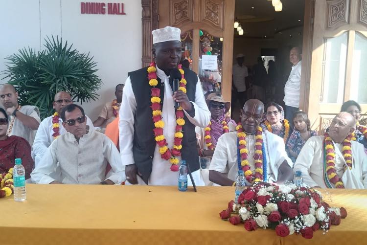 Dr. Hassan Kinyua Omari adressing at Govinda hall