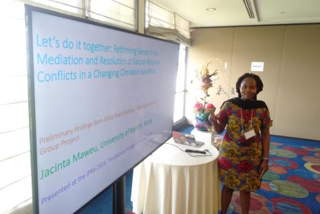 Dr. Jacinta Mwende presenting a paper  in Trinidad and Tobago 