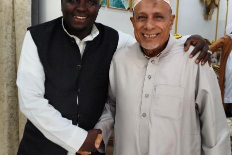 Dr Hassan Kinyua Lecturer at the University of Nairobi,  meets hon Mashen sayyid sahrrif in malindi after attending the national Muslim leaders conference in malindi