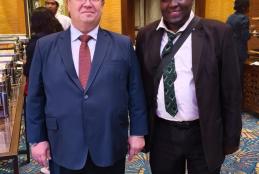 Dr Hassan Kinyua with Russian Ambassador to Kenya H.E Vsevolod Tkachenko
