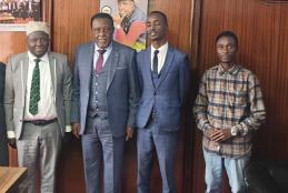 Dr Hassan Kinyua Lecturer at the University of Nairobi, and chairman of committee on Corruption Prevention and Complaints Committee ,with Hon. Paul Kados Kiguathi, Deputy Speaker of the Nairobi County Assembly, and Member of County Assembly, Mihango Ward on his left side.