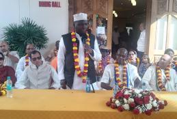 Dr. Hassan Kinyua Omari adressing at Govinda hall